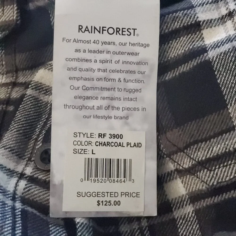 Men Regular Fit Plaid Flannel Long Sleeve Casual Shirt, Charcoal Combo LARGE - Picture 13 of 14